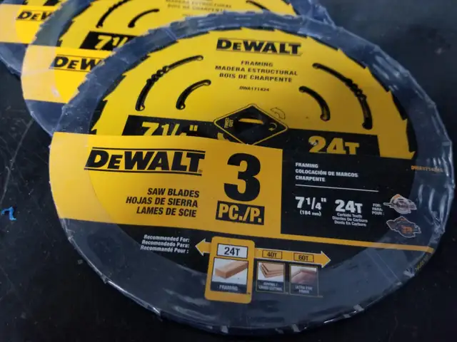 3-packs of DeWalt 7.25” blades63782599464193121