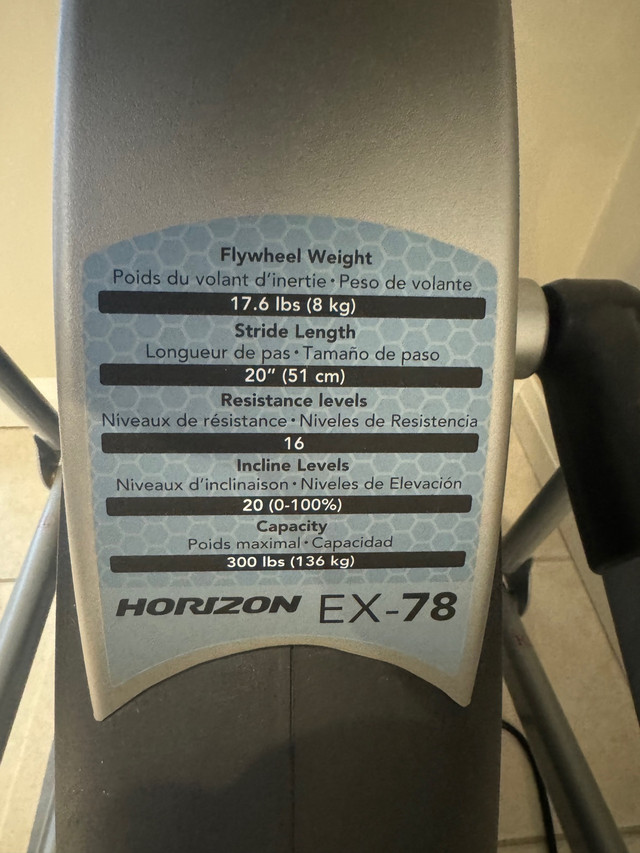 Perfect condition Horizon Elliptical  in Other in City of Toronto - Image 3