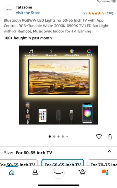 Tatazone Bluetooth LED TV Backlight - 60-65 inch, View more