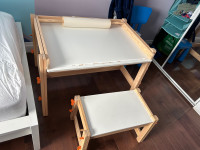 Kids ikea adjustable desk and bench