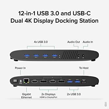 PLUGABLE Universal Laptop Docking Station, 4K Dual Monitor Disp in Laptop Accessories in City of Toronto - Image 2