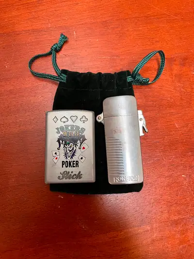 Two vintage lighters, one is a Ronson Eurolite torch, the other is a Eurolite torch. It lights when...