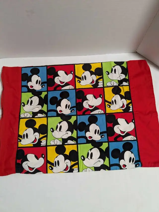 VTG Mickey Mouse Color Block Pillowcase zippered  in Bedding in Charlottetown - Image 4