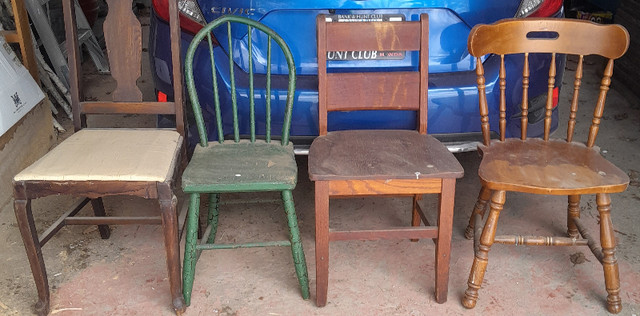4 Wooden Chairs for sale together in Chairs & Recliners in Belleville