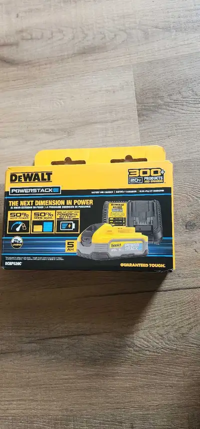 I'm offering a brand new DeWalt Powerstack battery kit plus charger, the next dimension in power for...