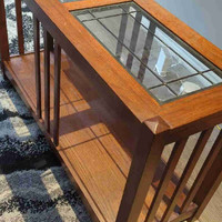 Double glass insert table 