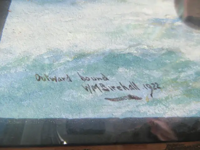 Old Time Painting of Ship Heading Out to Sea in Arts & Collectibles in Oshawa / Durham Region - Image 4