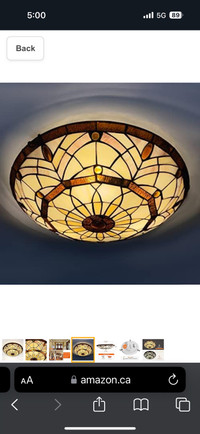 Tiffany Stained Glass Ceiling Fixture