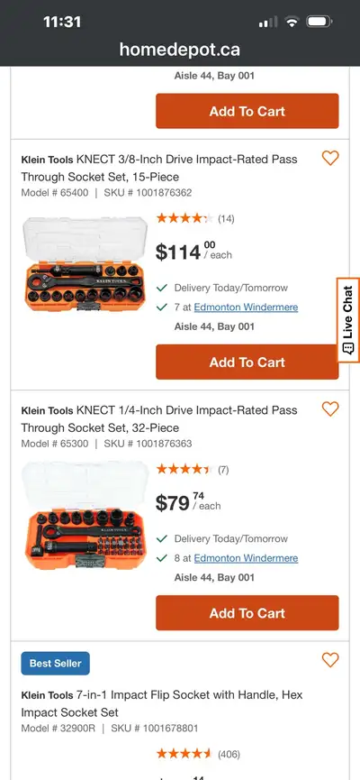 Klein socket set : big $100, small $60 3/8”- 3/4” Ratcheting wrench set $150 Metric 10mm-16mm $60 Th...