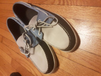 White and Blue Docksides Boat Shoes