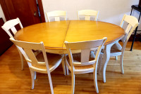 Kitchen Dining Table and Six Chairs