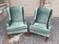  Vintage green armchairs