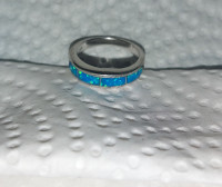 925 silver opal encrusted ring