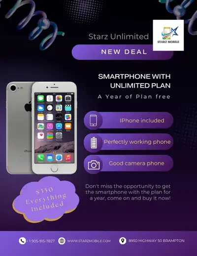 Iphone 7 + yearly plan, View more