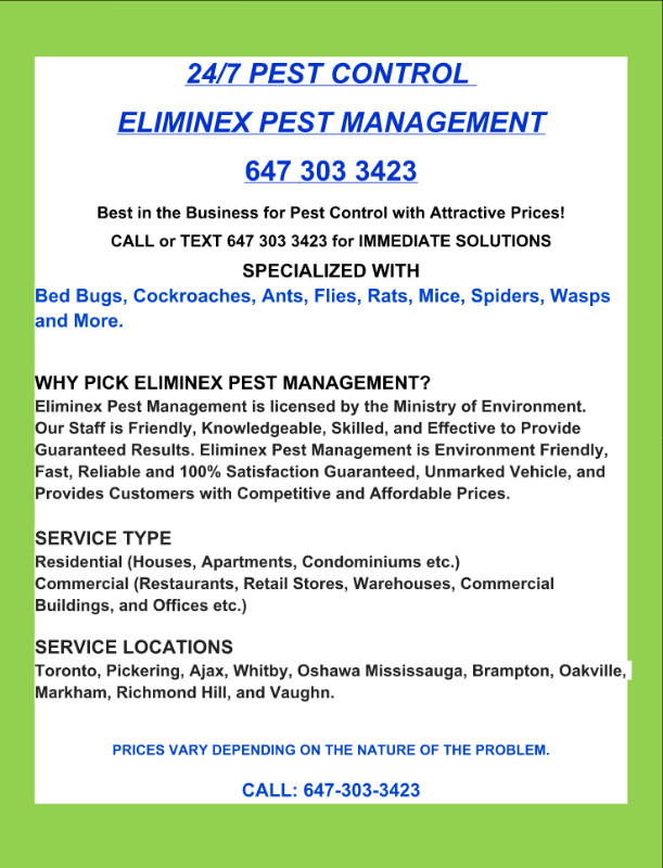 AFFORDABLE 24/7 PEST CONTROL! in Other in Oshawa / Durham Region - Image 2