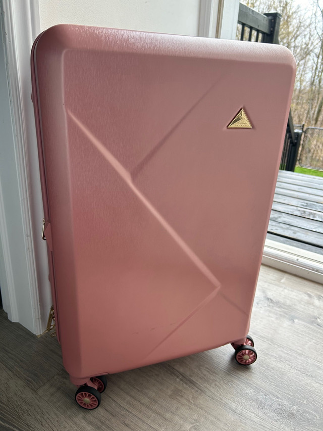 Pink Triforce luggage suitcase gold hardware  26” x 17.2” x 11”  in Other in Kingston