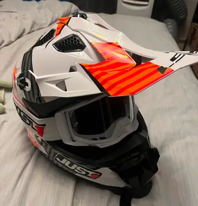 Motocross LS2 helmet size large with Just1 googles worn like 5x. Basically new asking $200