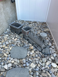 Cement train planter