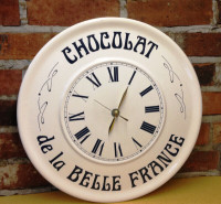 FRENCH COUNTRY STORE CLOCK WHITE WITH DEEP BLUE LETTERING