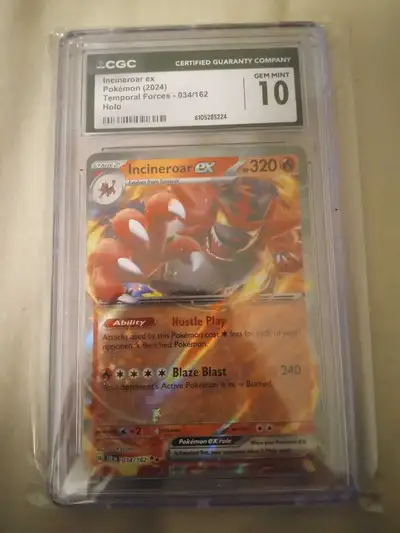 incineroar ex Pokemon 2024 temporal forces holo card cgc , View more