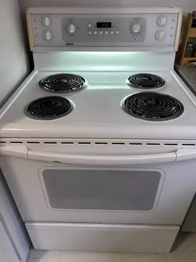 Kenmore white stove. Works well and very clean, View more