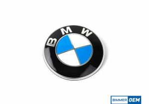 Genuine 2pcs with Grommets Replacement 82mm Hood Emblem/74mm Trunk Emblem for BMW 