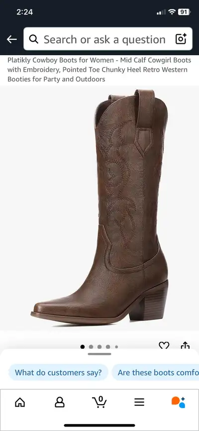 NEW Platikly Cowboy Boots for Women 8.5, View more