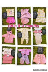 Lots of baby girls clothing 0-3 month - EUC