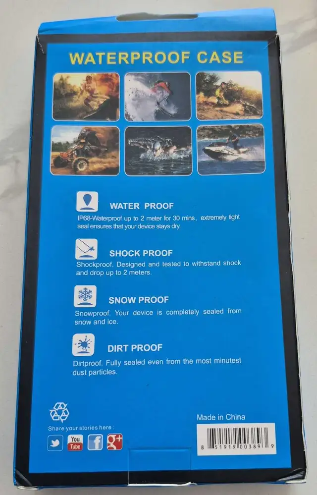 Waterproof Case iPhone 7/8/SE in Cell Phone Accessories in Mississauga / Peel Region - Image 3