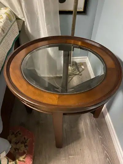 Round Glass Top Side Table, View more