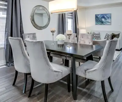 Black dining table, View more