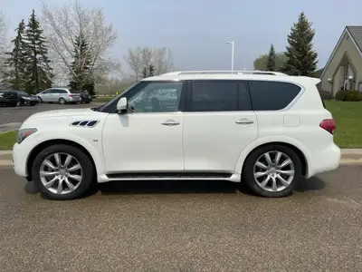 2014 INFINITI QX80– 8 PASSENGER— Full-size LUXURY SUV Features a powerful engine and spacious interi...
