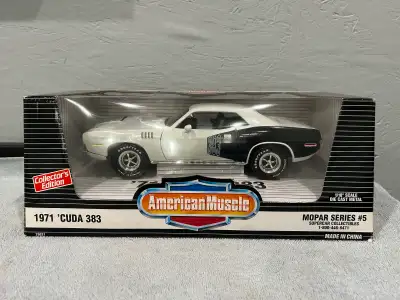 1971 Cuda 383 white coupe 1/18 Diecast, View more