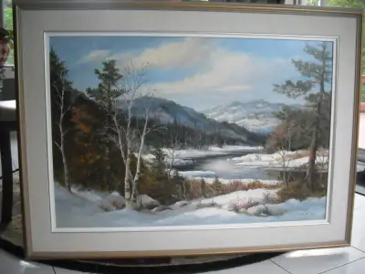 an original oil painting by Canadian Artist Anna Jalava , signed the size 24 x36 inches, great condi...