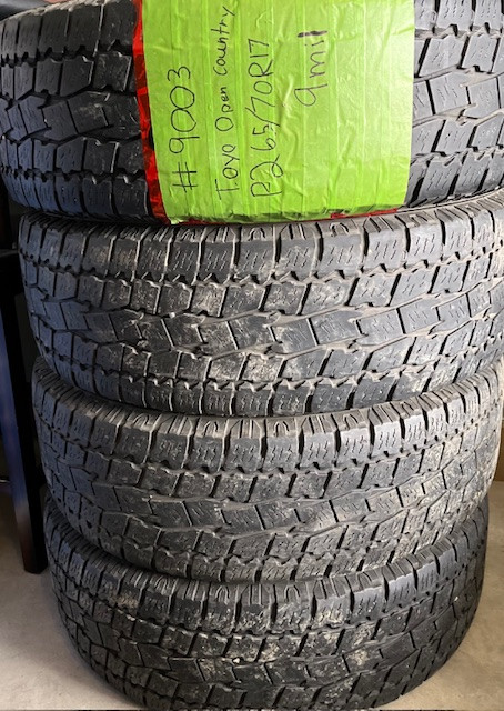 Set of 4 TOYO OPEN COUNTRY TIRE P265 70 R17 8m - USED TIRES in Tires & Rims in Regina