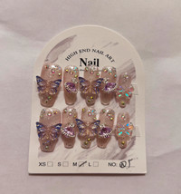 Handmade Butterfly Press On Nails