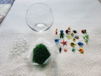 Vintage Murano glass bowl, fish, character, float set