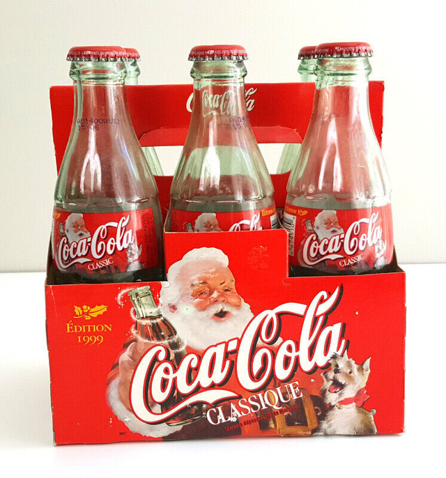 1999 Coca-Cola Christmas Edition 6 Bottles w/ Cardboard Carrier in Arts & Collectibles in City of Toronto