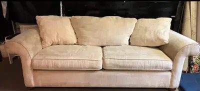 Sklar Peppler sofa bed. Big comfy couch. As is. Matching loveseat as well which has fairly marked st...