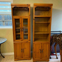 Two Real Wood Kitchen Armoires 