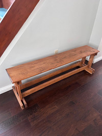 2 handmade wood benches. 5 feet long, 18 inches high