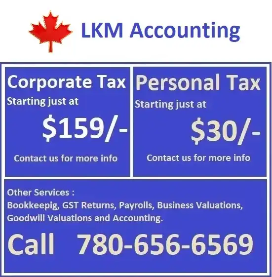 Corporate Tax $159/- Accounting & Tax. Call Now 780-656-656963611991072643120
