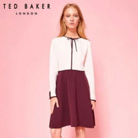 Ted Baker Pink wine loopy neck tie dress