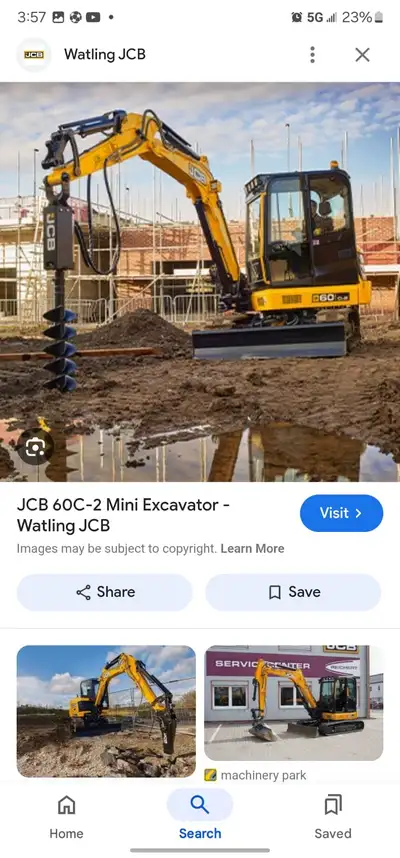 Hugger attachments for mini excavator jbc brand new is coming with drill bit included i pay 9800$ sa...