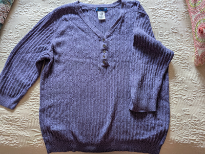 Size 1X 100 percent cotton sweater, View more