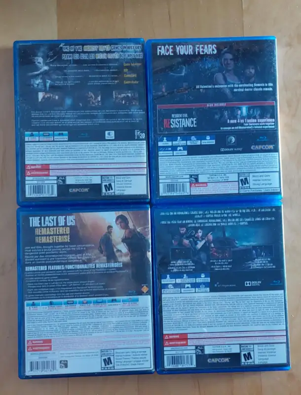 PS4 games/jeux : Resident Evil 4 + Last of us- like new in Sony Playstation 4 in West Island - Image 3