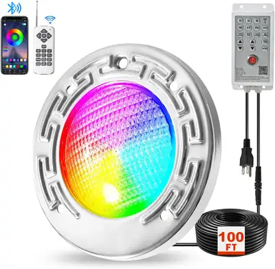 NEUF: Lumières piscine creusée 30W 15,2 cm LED couleur, View more