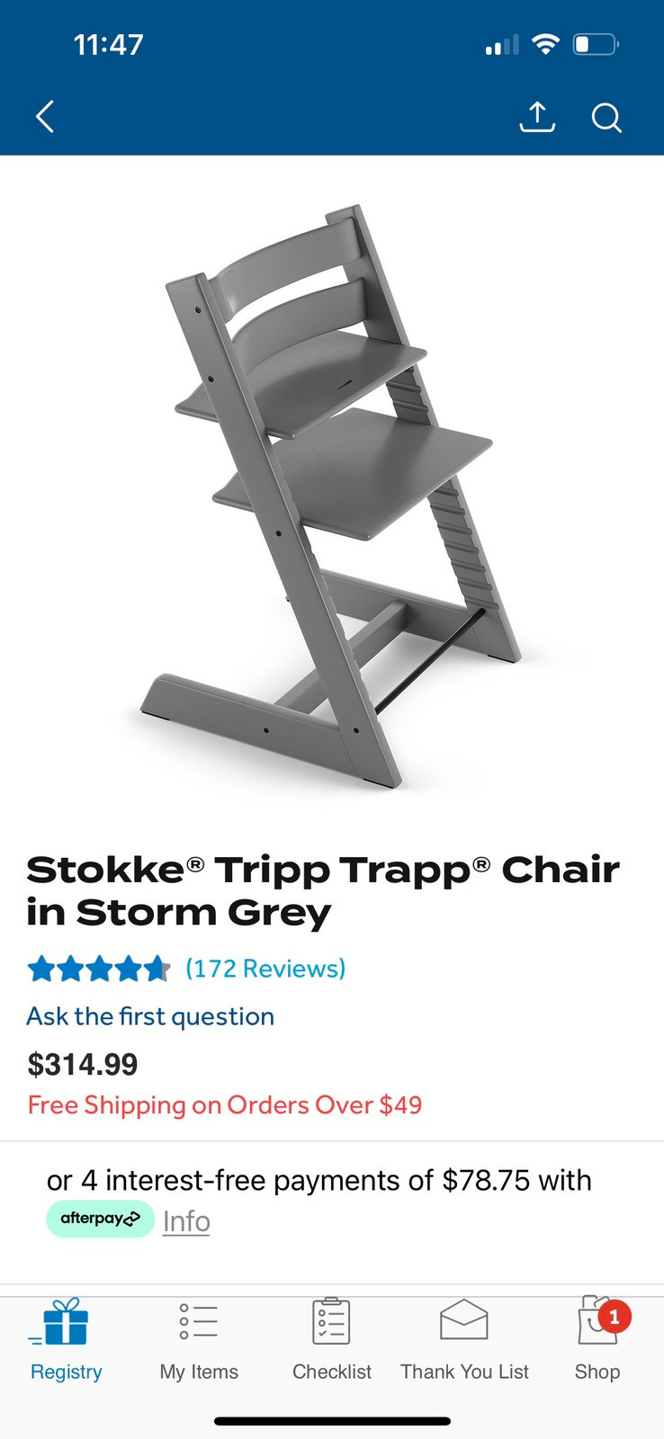 stokke tripp trapp baby high chair brand new in box storm grey, used for sale  