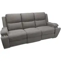 Fabric and leather gel reclining seating,$599 to $1699, IN STOCK