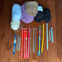 Knitting needles, Crochet, Yarns